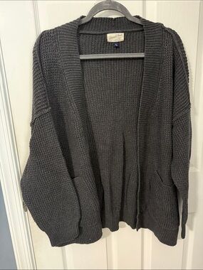 Universal Thread Charcoal Open-Front Knit Cardigan